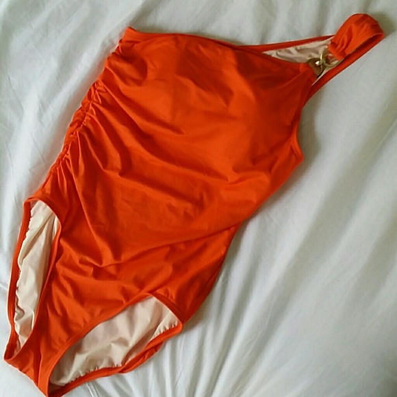 Michel Kors Linked one shoulder swimsuit