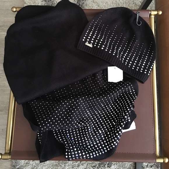 Calvin Klein studded scarf and hat set