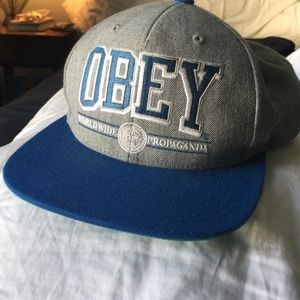 Obey "worldwide propaganda" blue and grey SnapBack