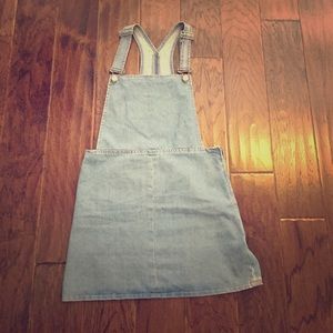 Denim overall dress.