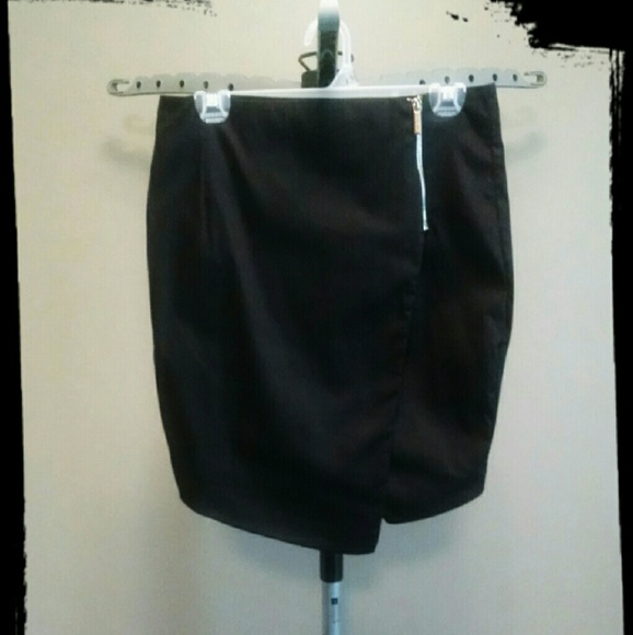 Black Asymmetrical Pencil Skirt