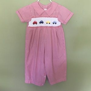 Red and white checked longalls