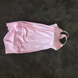 Baby pink and white lulu top
