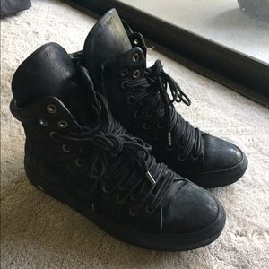 The last conspiracy triple lace leather sneakers