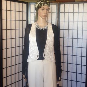 Women's Off White Pants with Satin Strip