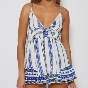 PepperMayo blue and white romper