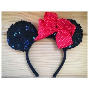 Black Sequin Minnie Mouse Ears