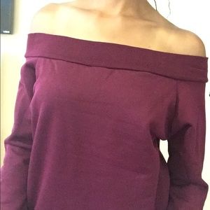 Off The Shoulder Long Sleeved Oversized Sweater