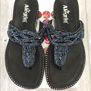New w/ Box. ALEGRIA Tangoh Black Suede sandal, 39