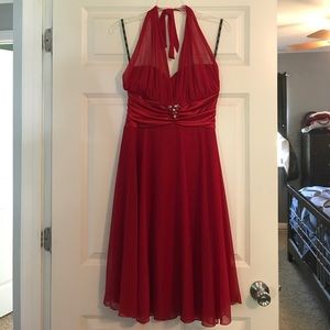 David's Bridal red dress