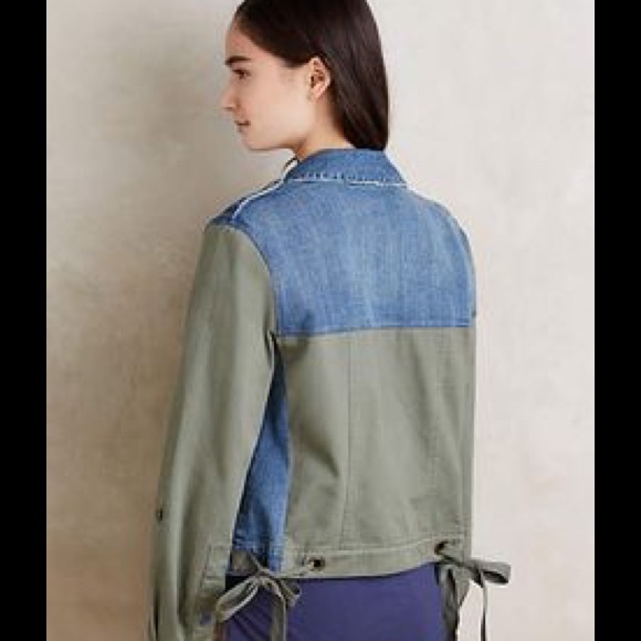 Anthropologie Pilcro denim military jacket Med NWT - Picture 3 of 6