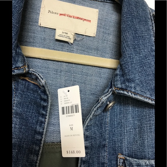 Anthropologie Pilcro denim military jacket Med NWT - Picture 6 of 6