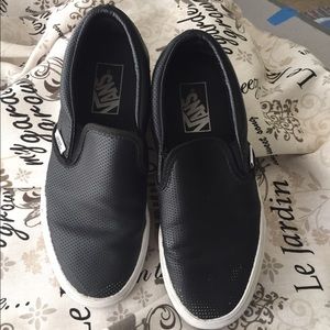 Black leather Vans