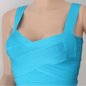 NWOT Blue bandage crop top S