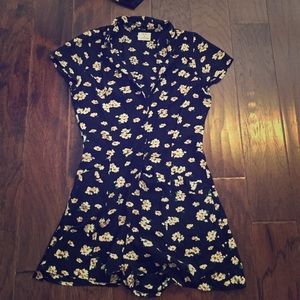 Black floral romper.
