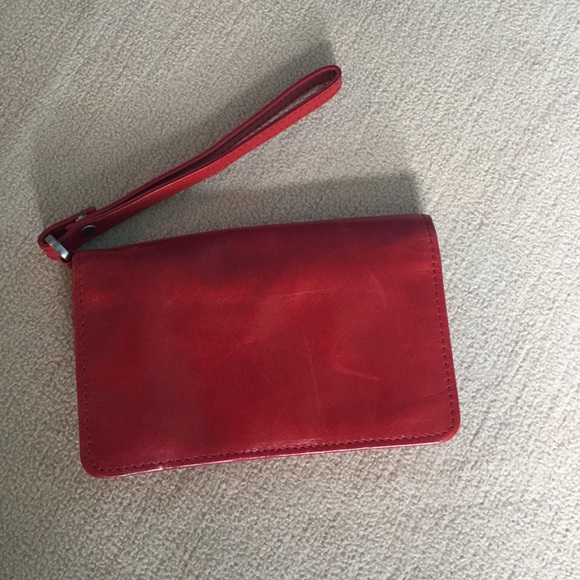 Hobo red leather wristlet