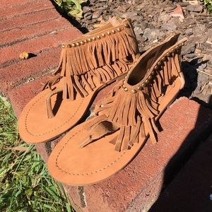 Suede fringe Sandel