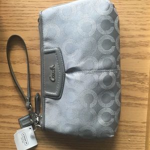 Never Used Silver Coach Wristlet
