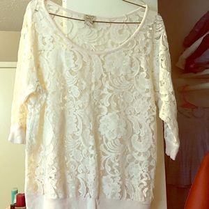 White lace shirt