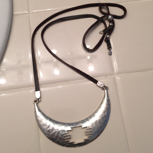 Funky Silver Aztec necklace.