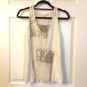 NWT Anthropologie Sequin & Beaded Tank