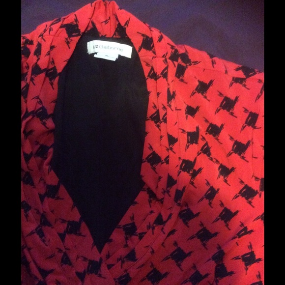 Red and black wrap dress worn once & dry cleaned