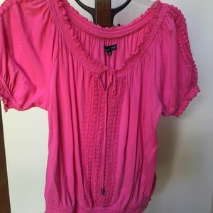 2for1!  Pink and white tops, ladies size XL