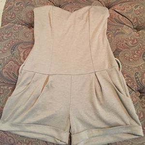 Brown Strapless Romper