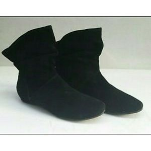 Suede Leather Slouch Booties