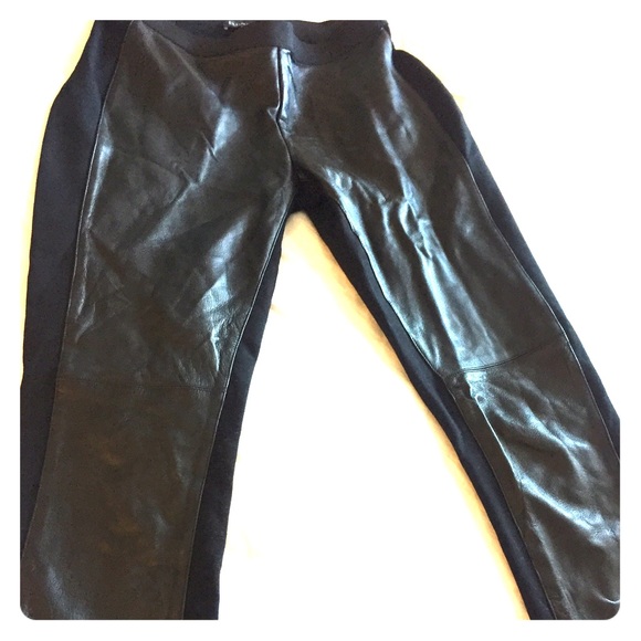 Real leather blocked ponte legging!