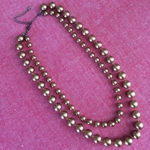 Dark Gold Double Strand Necklace