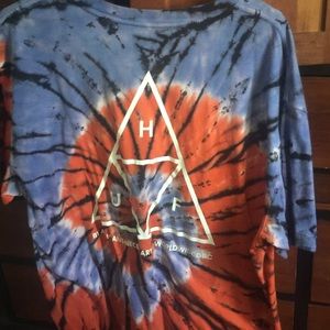 Huf tye-dye t-shirt orange and blue.XXL