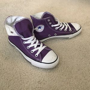 Purple Hightop Converse - Fold down