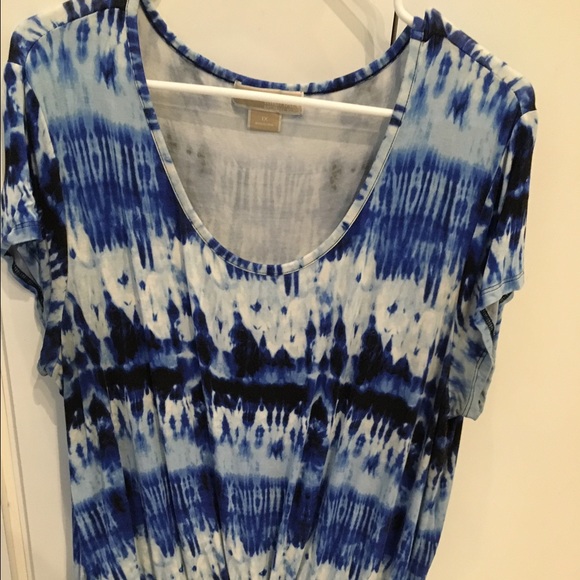 Michael Kors blue tie-dye tunic top size 1x