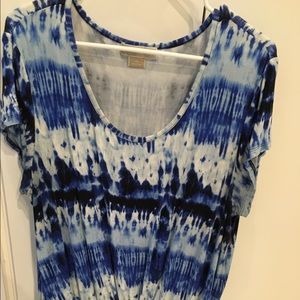 Michael Kors blue tie-dye tunic top size 1x