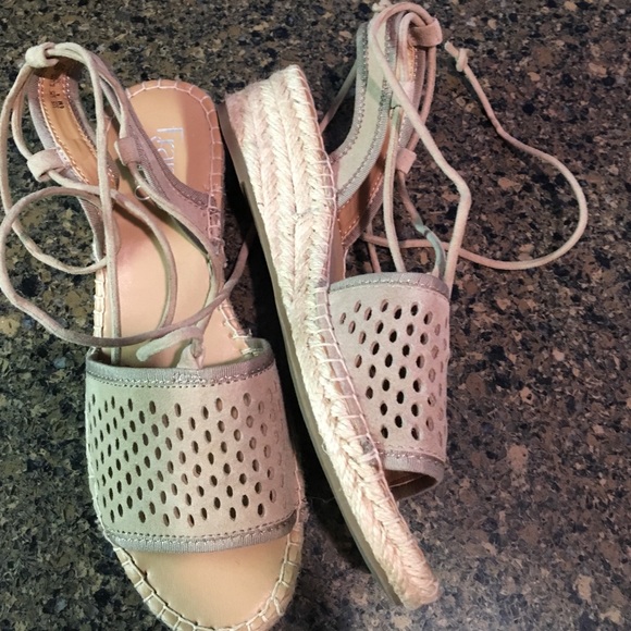 Suede upper ankle wrap wedges - Picture 2 of 4