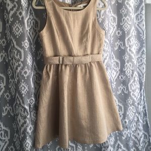 Beige and glittery Lauren Conrad party dress