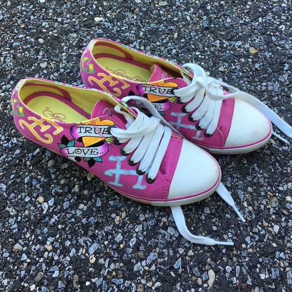 Ed Hardy wedge sneakers