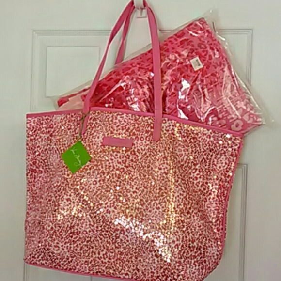 Beach bundle by Vera Bradley PINK Sparkle camocat - Picture 2 of 4