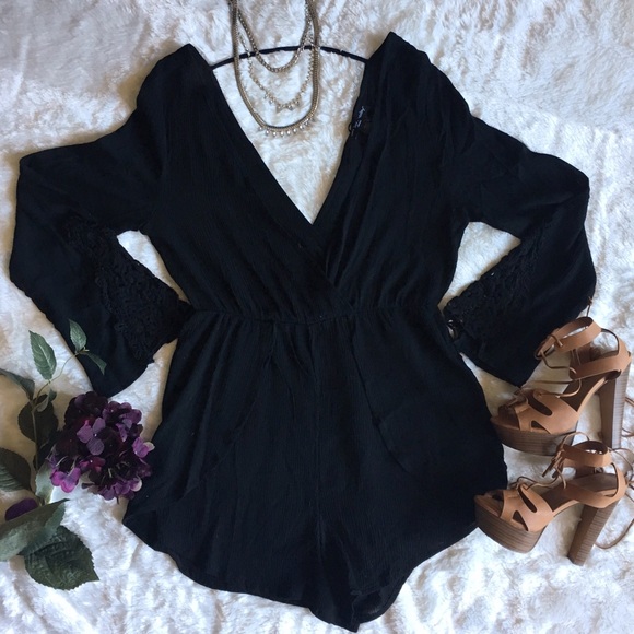 Flowy embroidered romper