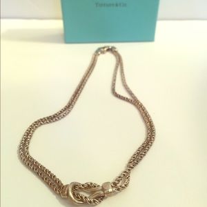 Tiffany Double Rope Love Knot Necklace 16"