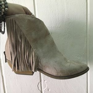 LuLu*s faux suede fringe booties