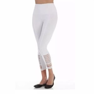 Lysse White Leggings Claudia Macrame Crop Pants