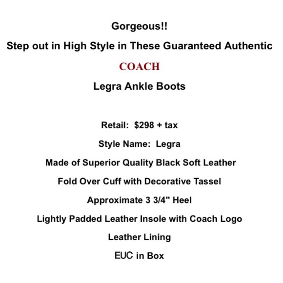 Coach Leather Cuff Boots - Picture 7 of 8