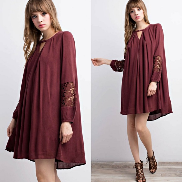 ‼️LAST ONE‼️Crochet Trimmed Button Babydoll Dress - Picture 2 of 4