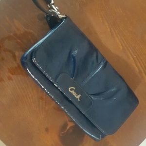 Navy Coach clutch purse