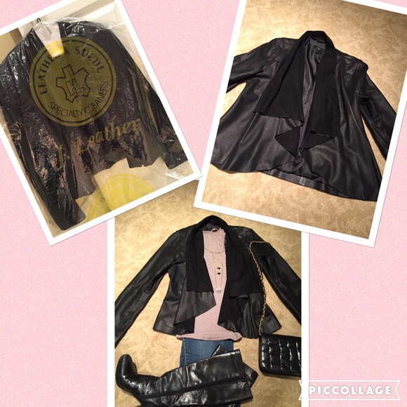 Cropped leather jacket-Aqua🌹 - Picture 4 of 4