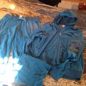 Juicy couture track suit velour feel