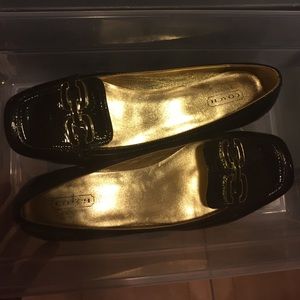 Brown coach flats size 8
