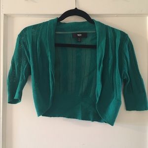Mini cropped sweater, teal